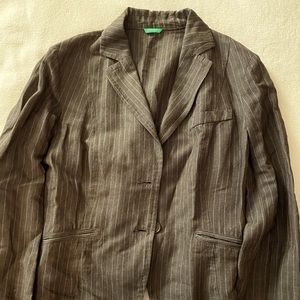Benetton pin-striped summer linen blazer.